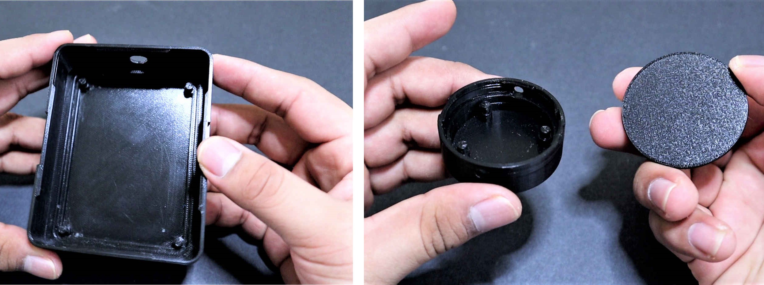 3D printed enclosures for the controller and auxiliary electronics.