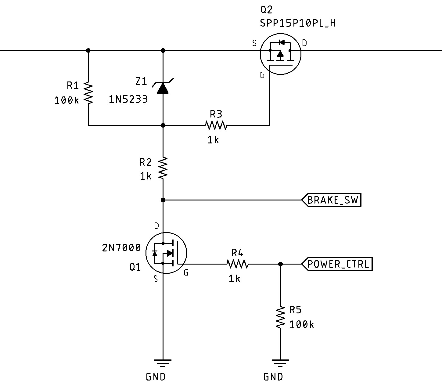 MOSFET-based soft-latching power-control circuit.