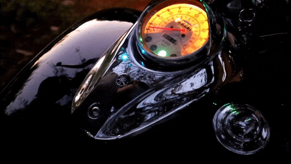 Ligth bar scanner installed on the motorcycle.