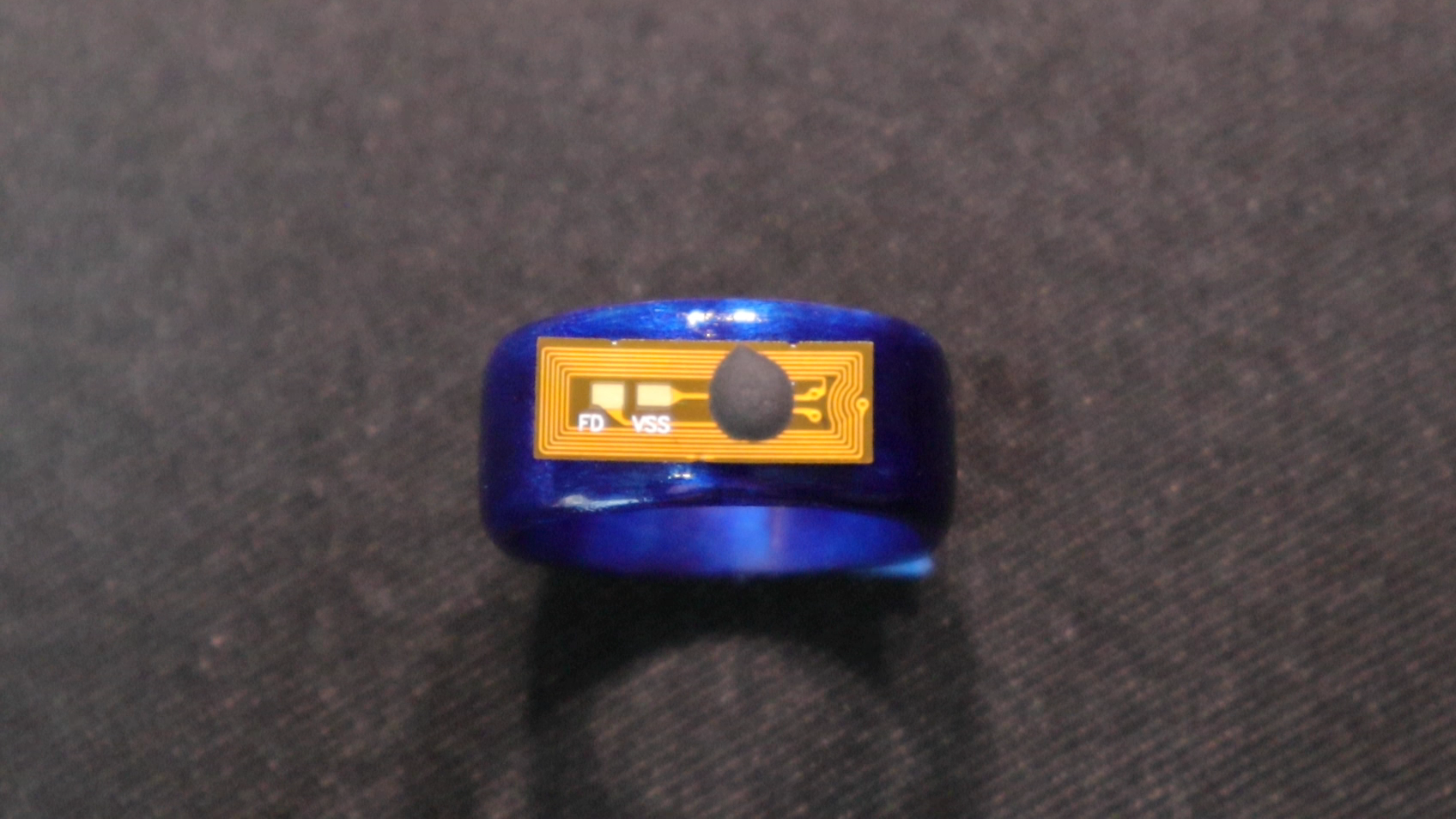 NFC ring on top finished blue ring.