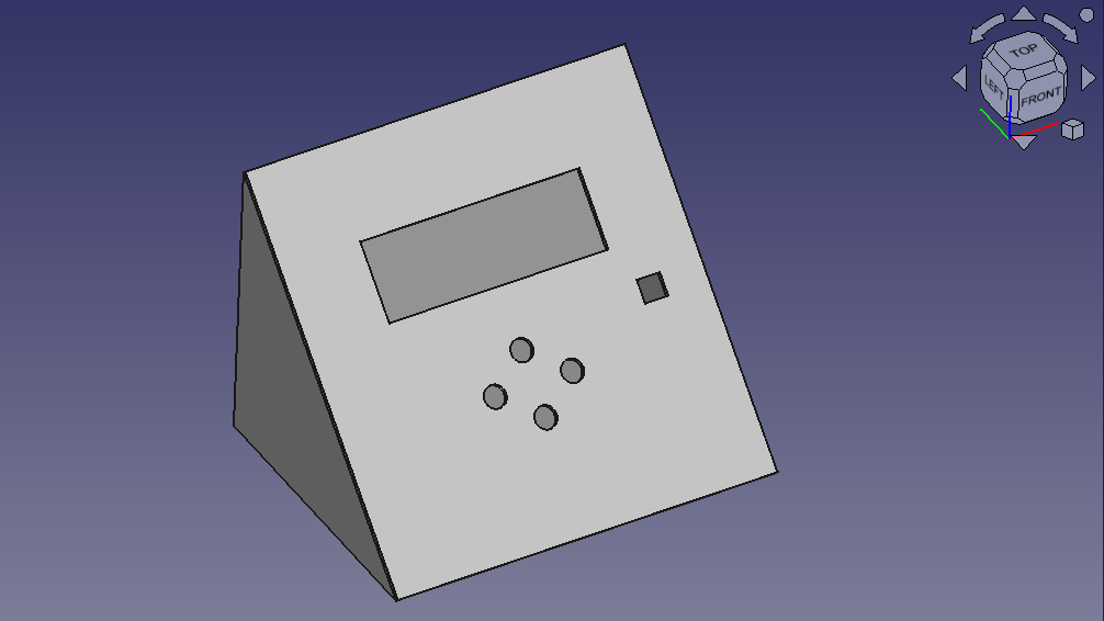 Screenshot of CAD model designed in FreeCAD.